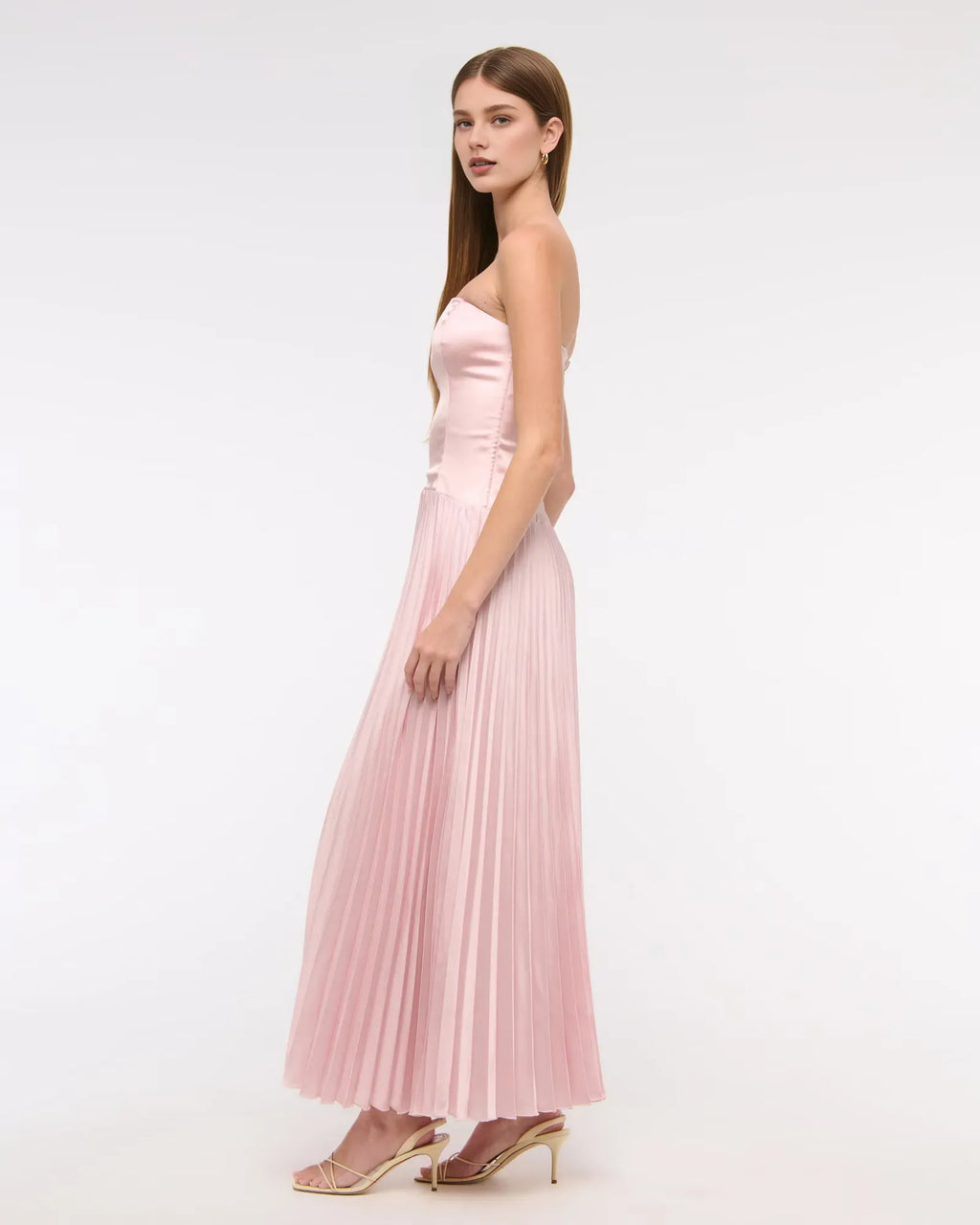 A-Line/Princess Strapless Sleeveless Zipper Up Ankle-Length Prom Dress