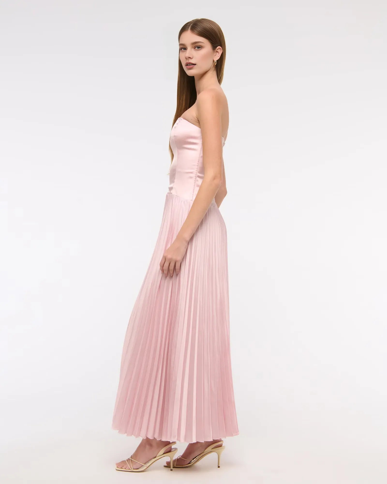 A-Line/Princess Strapless Sleeveless Zipper Up Ankle-Length Prom Dress