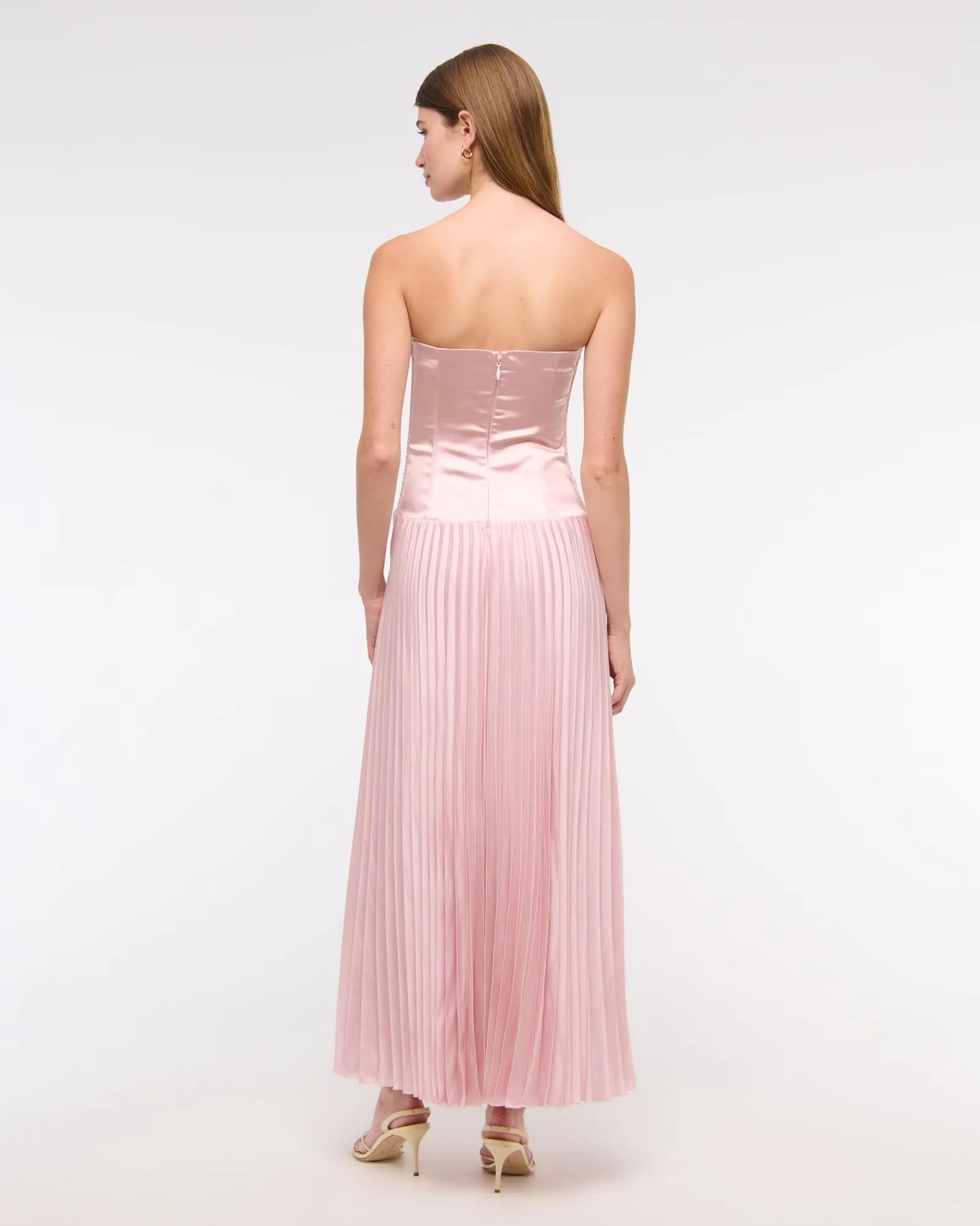 A-Line/Princess Strapless Sleeveless Zipper Up Ankle-Length Prom Dress