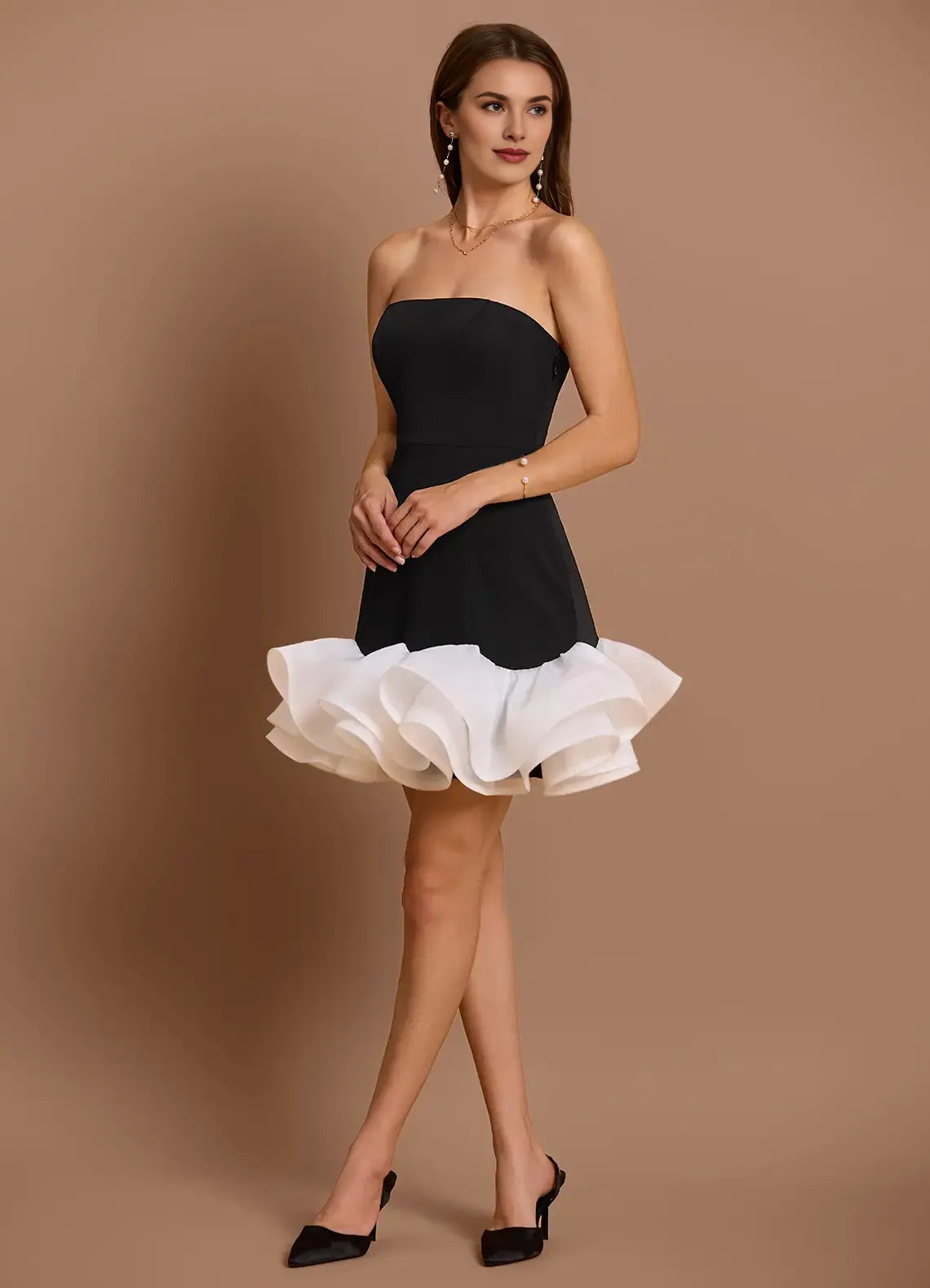 A-Line Spaghetti Straps Sleeveless Backless Short-Mini Evening Dress