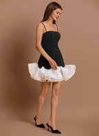 A-Line Spaghetti Straps Sleeveless Backless Short-Mini Evening Dress