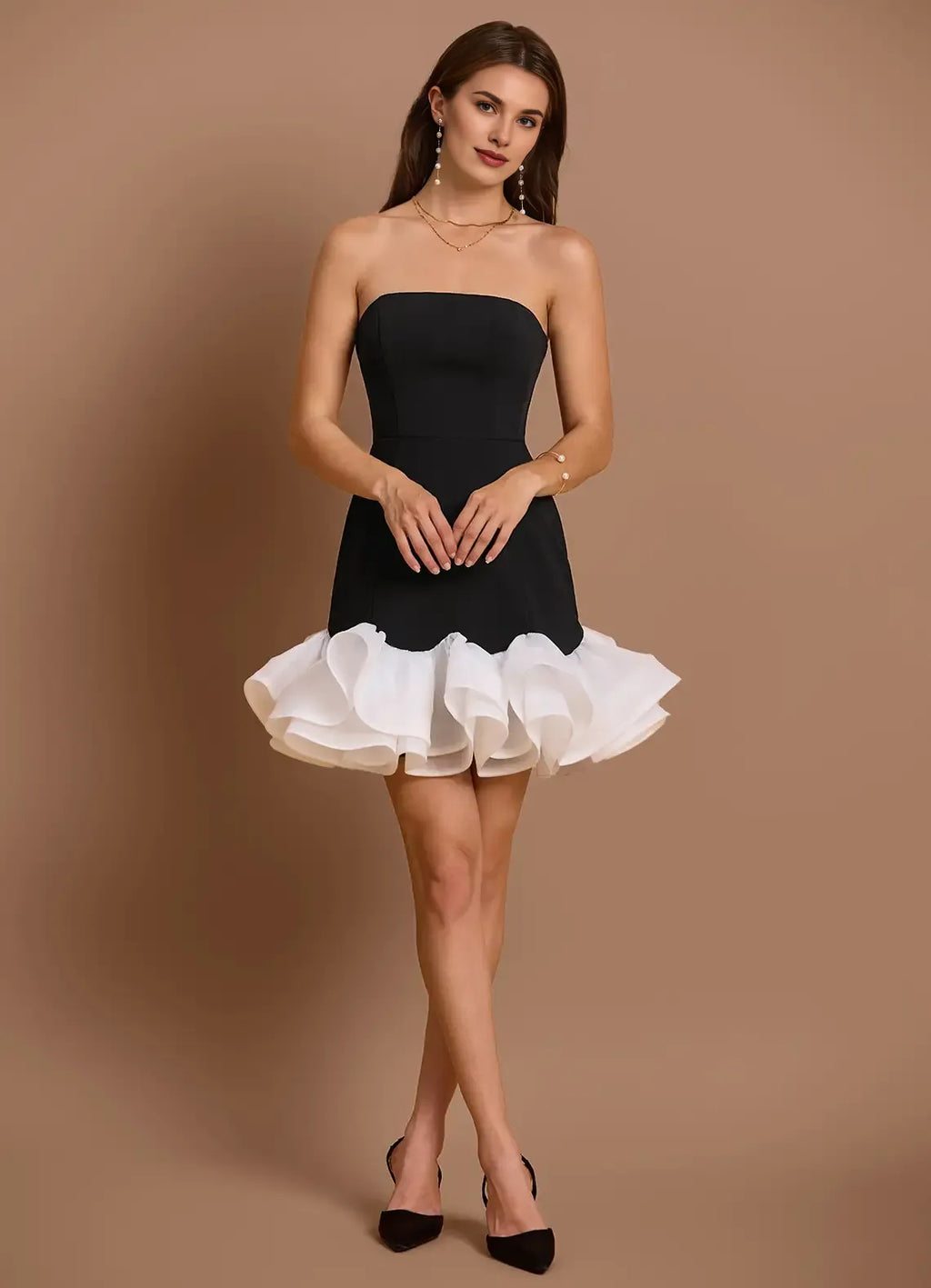 A-Line Spaghetti Straps Sleeveless Backless Short-Mini Evening Dress