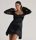 A-Line V Neck Long Sleeve Short-Mini Homecoming Dress