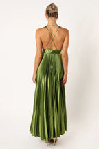 A-Line V Neck Sleeveless Ankle-Length Prom Dress