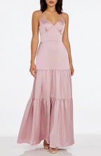 A-Line V Neck Sleeveless Floor-Length Prom Dress
