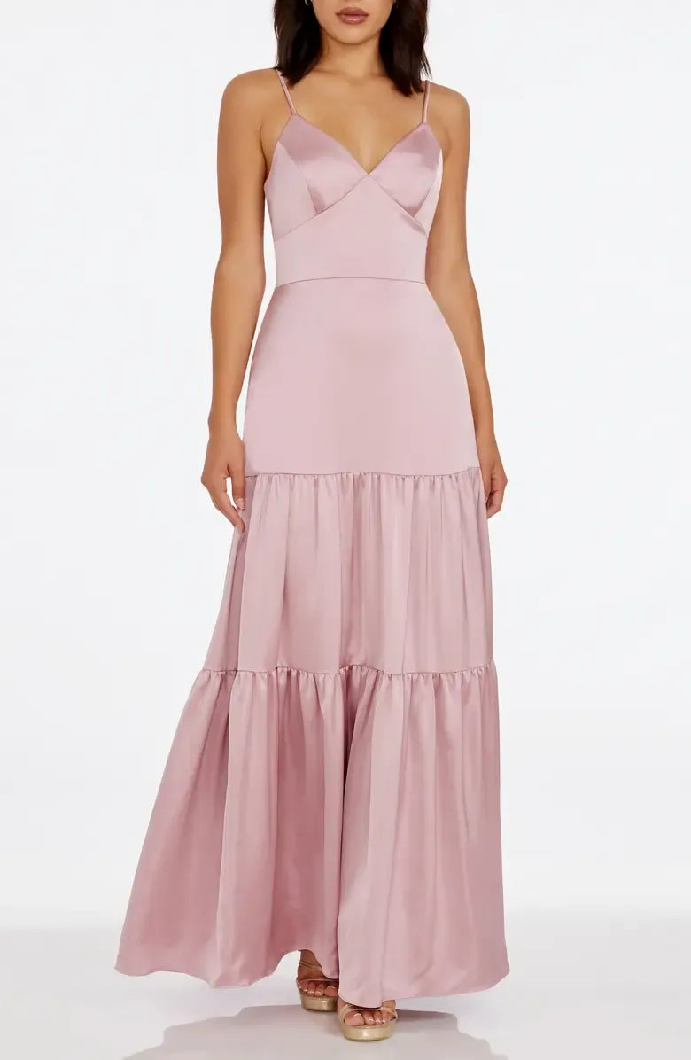 A-Line V Neck Sleeveless Floor-Length Prom Dress