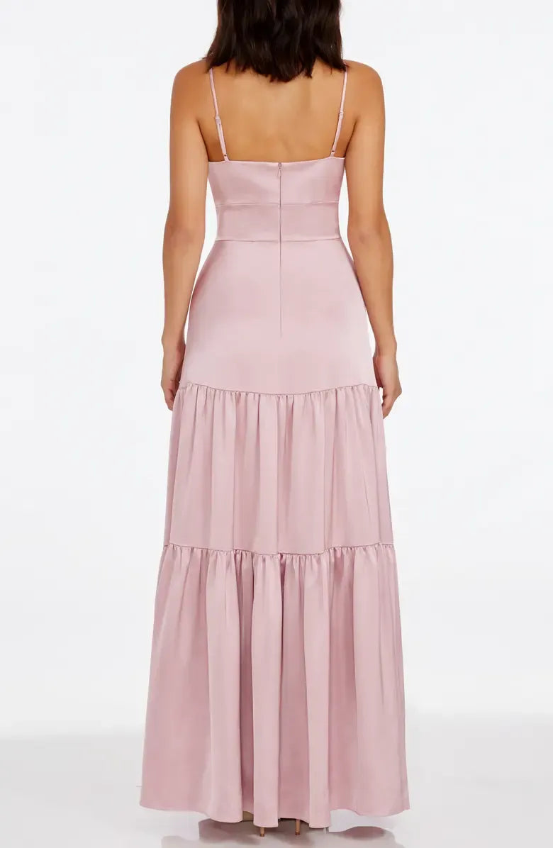 A-Line V Neck Sleeveless Floor-Length Prom Dress