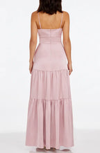 A-Line V Neck Sleeveless Floor-Length Prom Dress