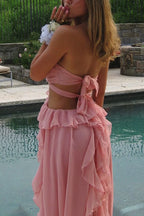 A Line Sweetheart Neck Sleeveless Up Sweep/Brush Train Prom Dress