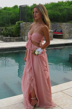 A Line Sweetheart Neck Sleeveless Up Sweep/Brush Train Prom Dress