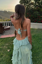 A Line Sweetheart Neck Sleeveless Up Sweep/Brush Train Prom Dress