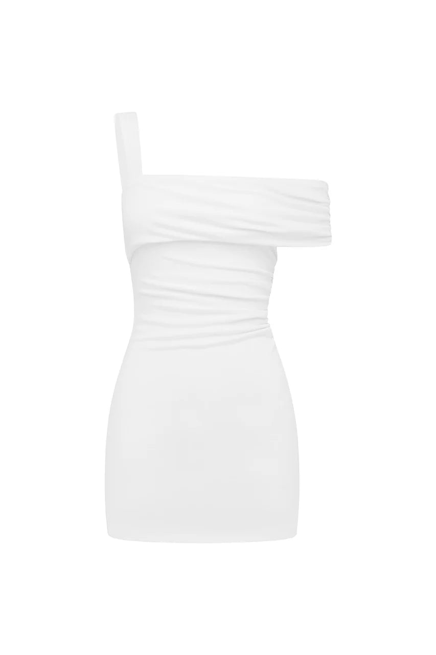 Bodycon One Shoulder Sleeveless Pleated Short-Mini Homecoming Dress