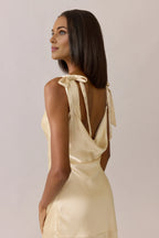 Fitted High Neck Sleeveless Backless Floor-Length Prom Dress