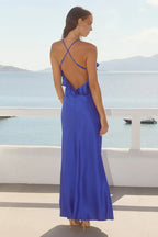 Fitted Spaghetti Straps Sleeveless Flower Floor-Length Prom Dress