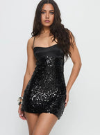 Fitted Spaghetti Straps Sleeveless Sequins Short-Mini Homecoming Dress