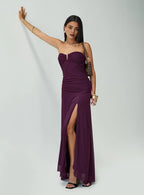Fitted Strapless Sleeveless Backless Floor-Length Prom Dress