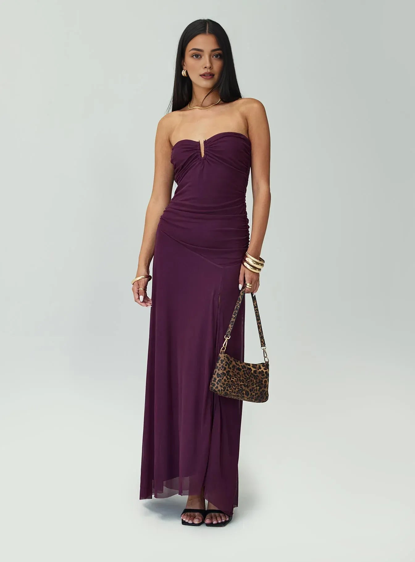 Fitted Strapless Sleeveless Backless Floor-Length Prom Dress