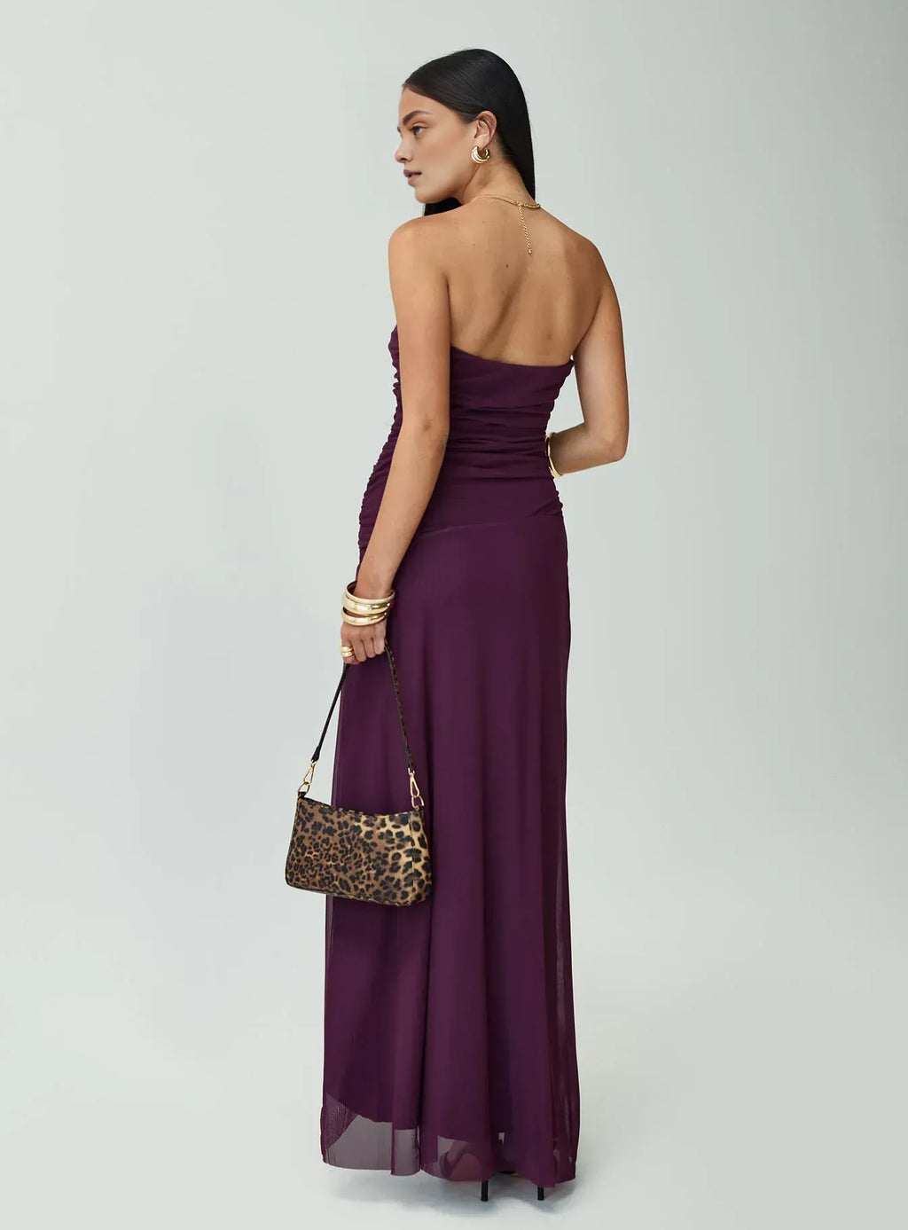 Fitted Strapless Sleeveless Backless Floor-Length Prom Dress