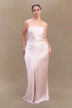 Floor Length Ball Gowns Elegant Mermaid Prom Dresses Long No Slit Strapless Prom Clothes Plus Size