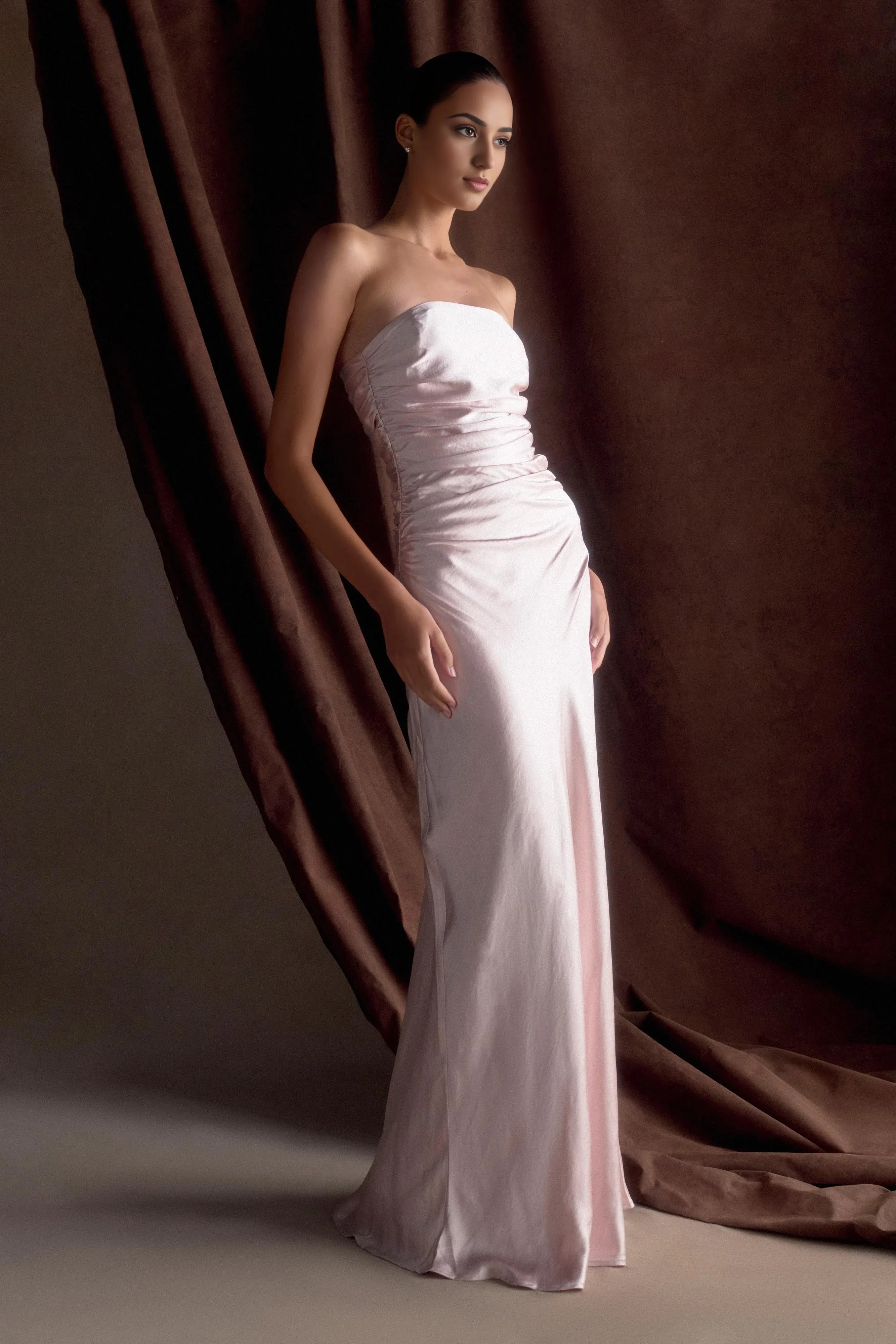 Floor Length Ball Gowns Elegant Mermaid Prom Dresses Long No Slit Strapless Prom Clothes Plus Size