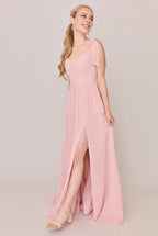 Flowing A-line Sweetheart Neck Sleeveless Back Zipper Ankle-Length Bridesmaid Dress