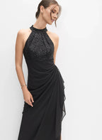 Mermaid Halter-Neck Sleeveless Floor-Length Prom Dress