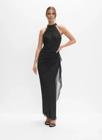 Mermaid Halter-Neck Sleeveless Floor-Length Prom Dress