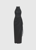Mermaid Halter-Neck Sleeveless Floor-Length Prom Dress