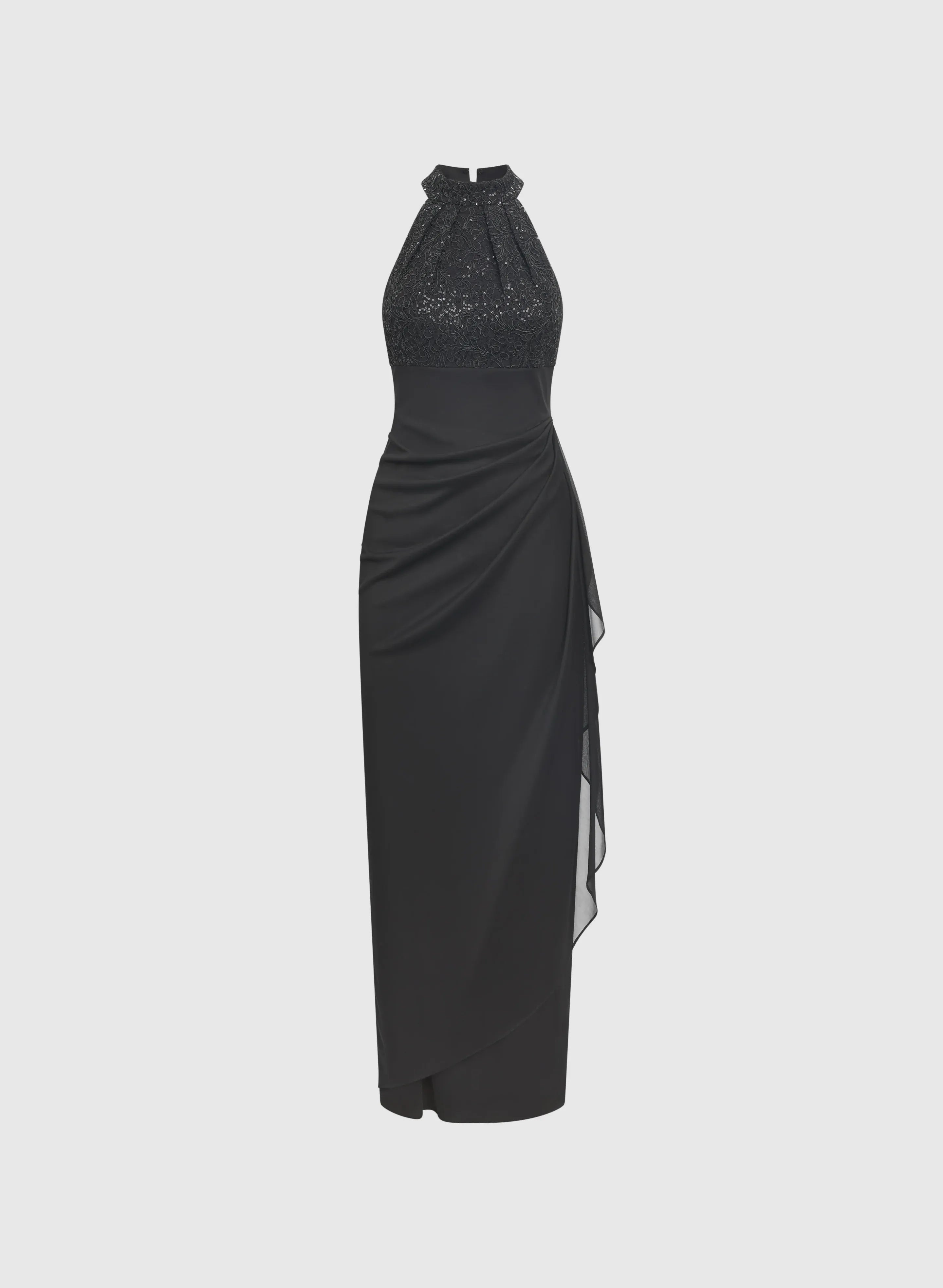 Mermaid Halter-Neck Sleeveless Floor-Length Prom Dress