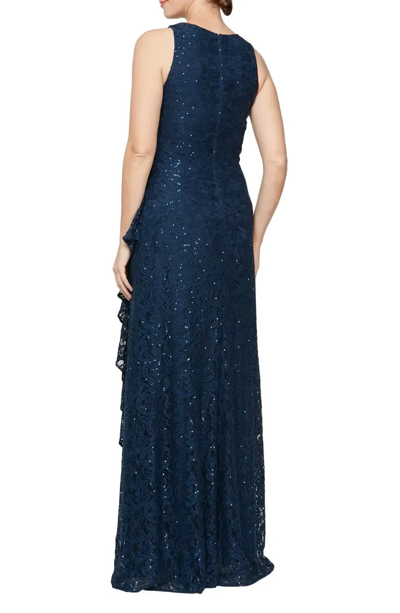 Mermaid High Neck Sleeveless Zipper Up Floor-Length Mother of the Bride Dress