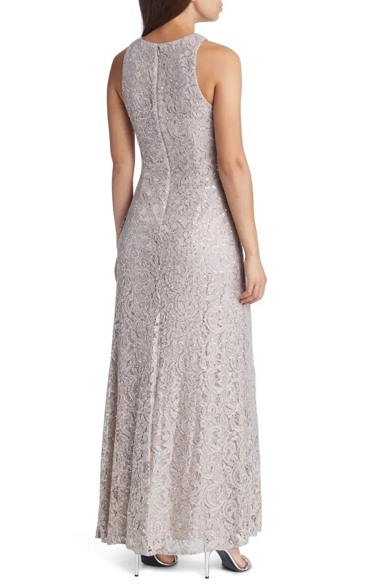 Mermaid High Neck Sleeveless Zipper Up Floor-Length Mother of the Bride Dress