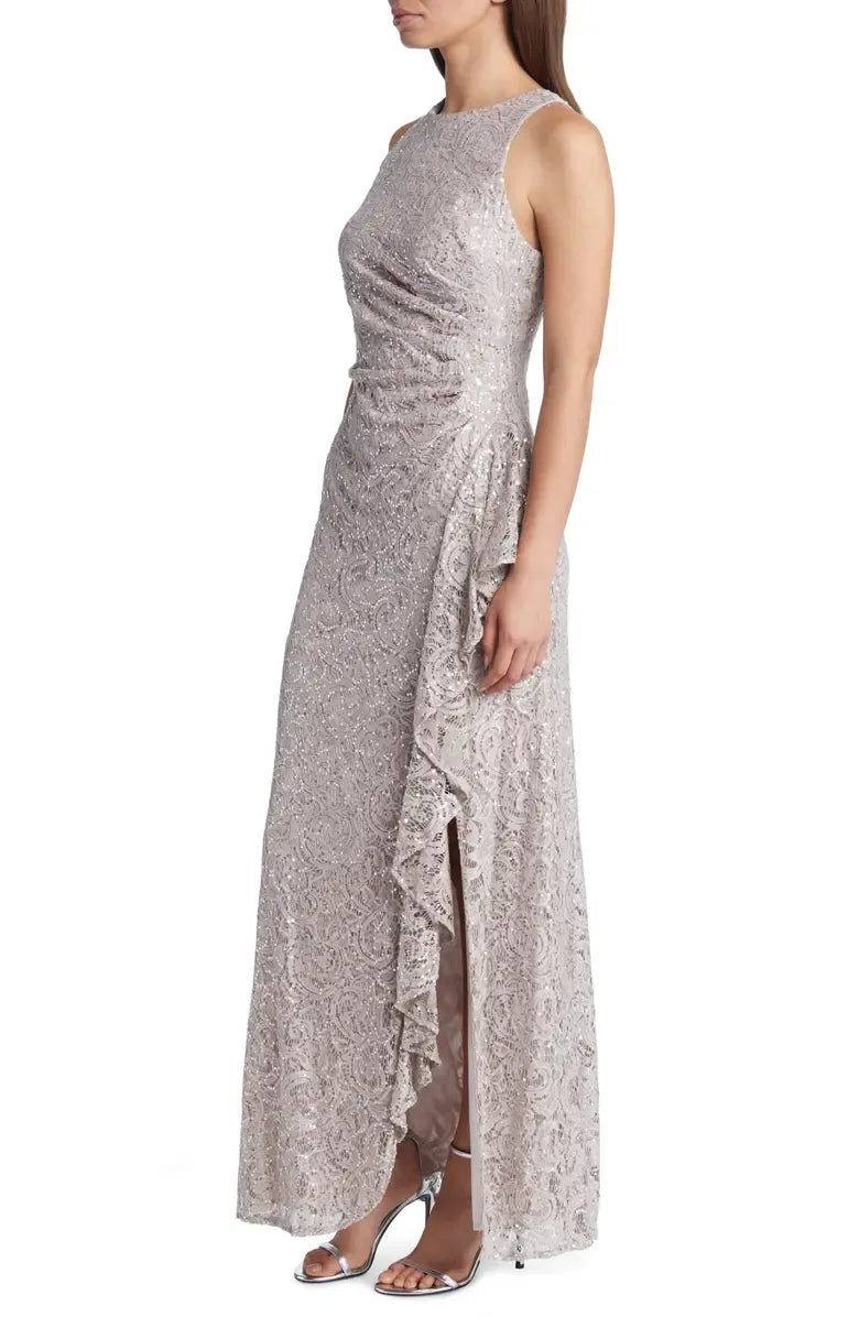 Mermaid High Neck Sleeveless Zipper Up Floor-Length Mother of the Bride Dress