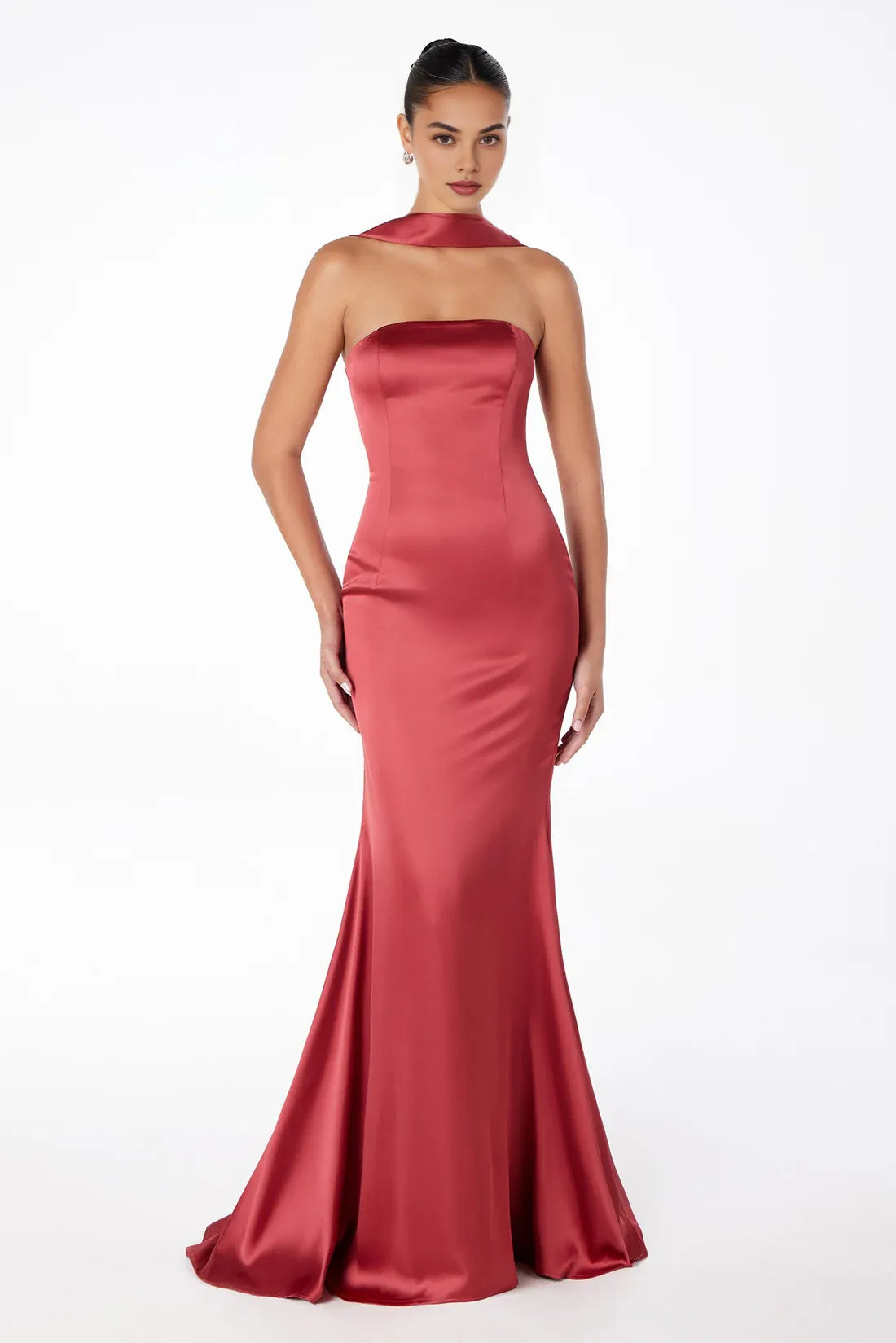Mermaid/Trumpet Strapless Neck Sleeveless Zipper Up Floor-Length Prom Dress
