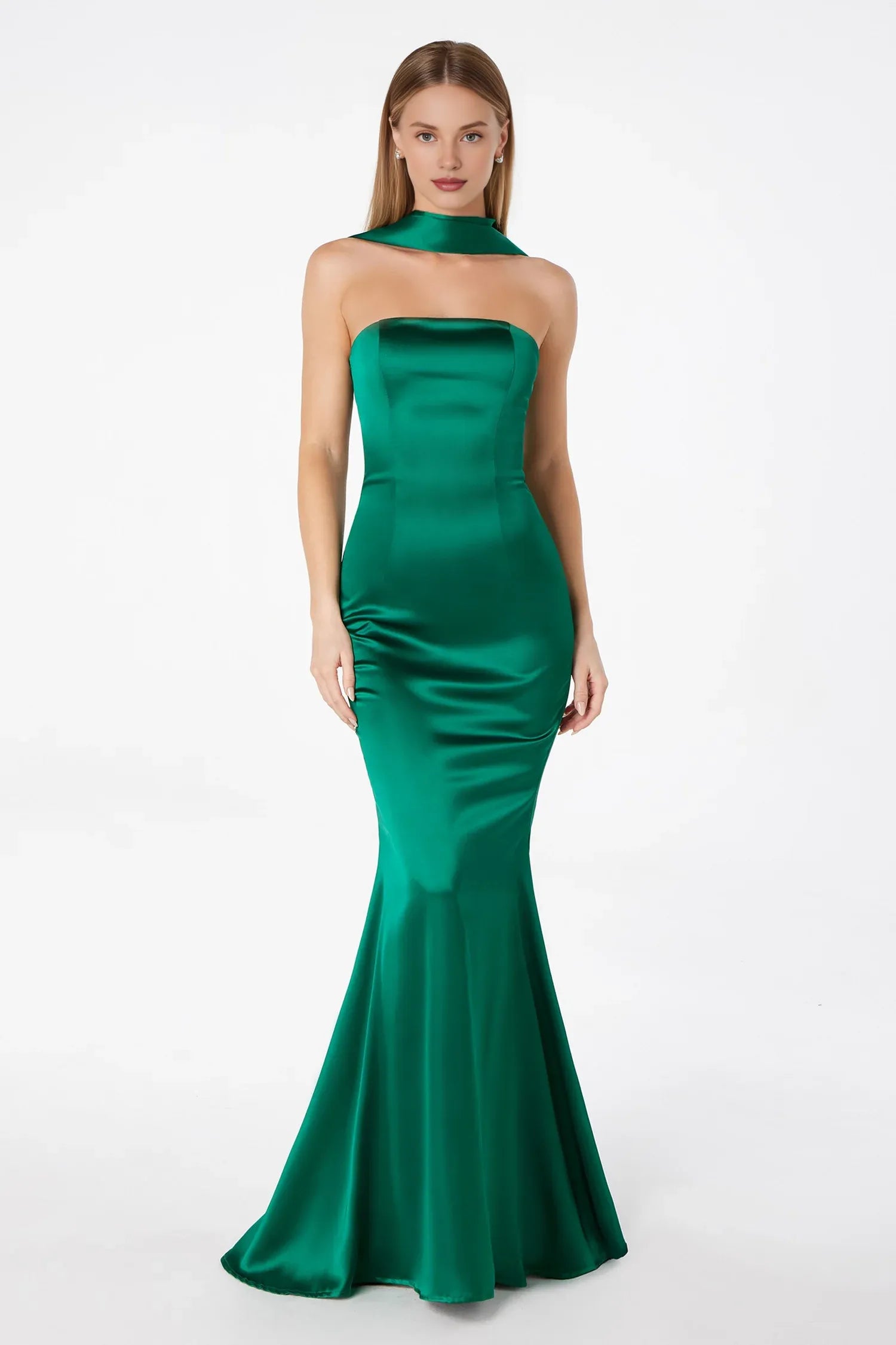 Mermaid/Trumpet Strapless Neck Sleeveless Zipper Up Floor-Length Prom Dress