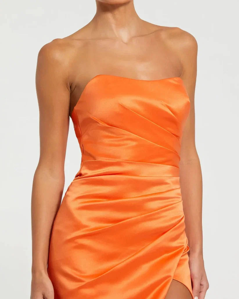 Mermaid/Trumpet Strapless Sleeveless Zipper Up Floor-Length Prom Dress