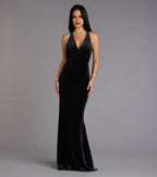 Mermaid V Neck Sleeveless Backless Floor-Length Prom Dress