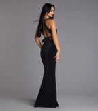 Mermaid V Neck Sleeveless Backless Floor-Length Prom Dress