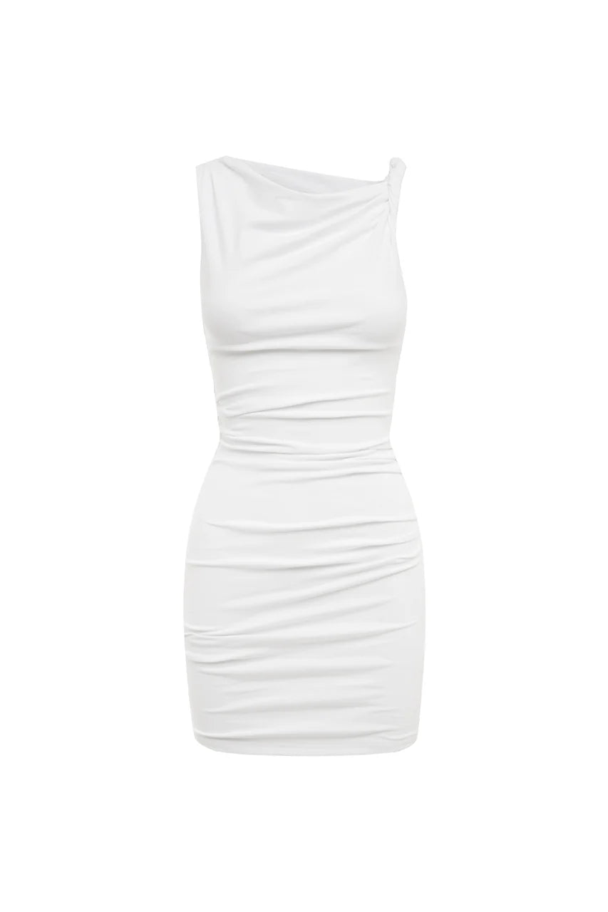 Sheath/Column Asymmetrical Neck Sleeveless Shine Short-Mini Homecoming Dress