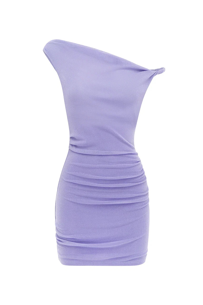 Sheath/Column Asymmetrical Neck Sleeveless Shine Short-Mini Homecoming Dress