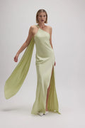 Sheath/Column One Shoulder Sleeveless Backless Floor-Length Prom Dress