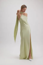 Sheath/Column One Shoulder Sleeveless Backless Floor-Length Prom Dress