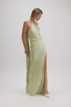 Sheath/Column One Shoulder Sleeveless Backless Floor-Length Prom Dress