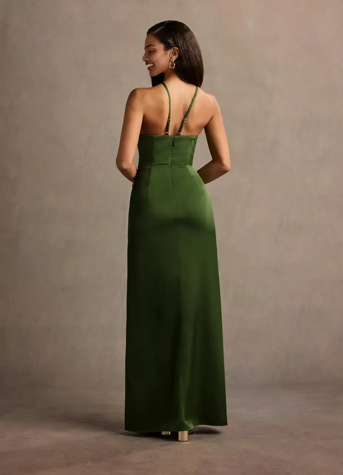Sheath Halter Neck Sleeveless Backless Floor-Length Evening Dress