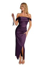 Sheath Off Shoulder Sleeveless Floor-Length Prom Dress