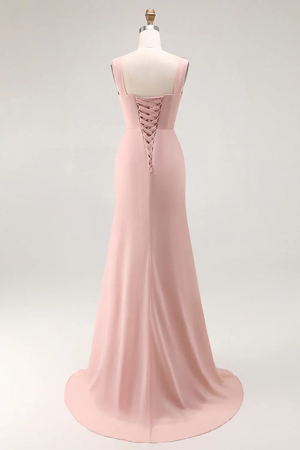 Sheath V Neck Sleeveless Up Slit Floor-Length Prom Dress