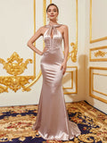 Mermaid Halter Neck Sleeveless Backless Floor-Length Prom Dress