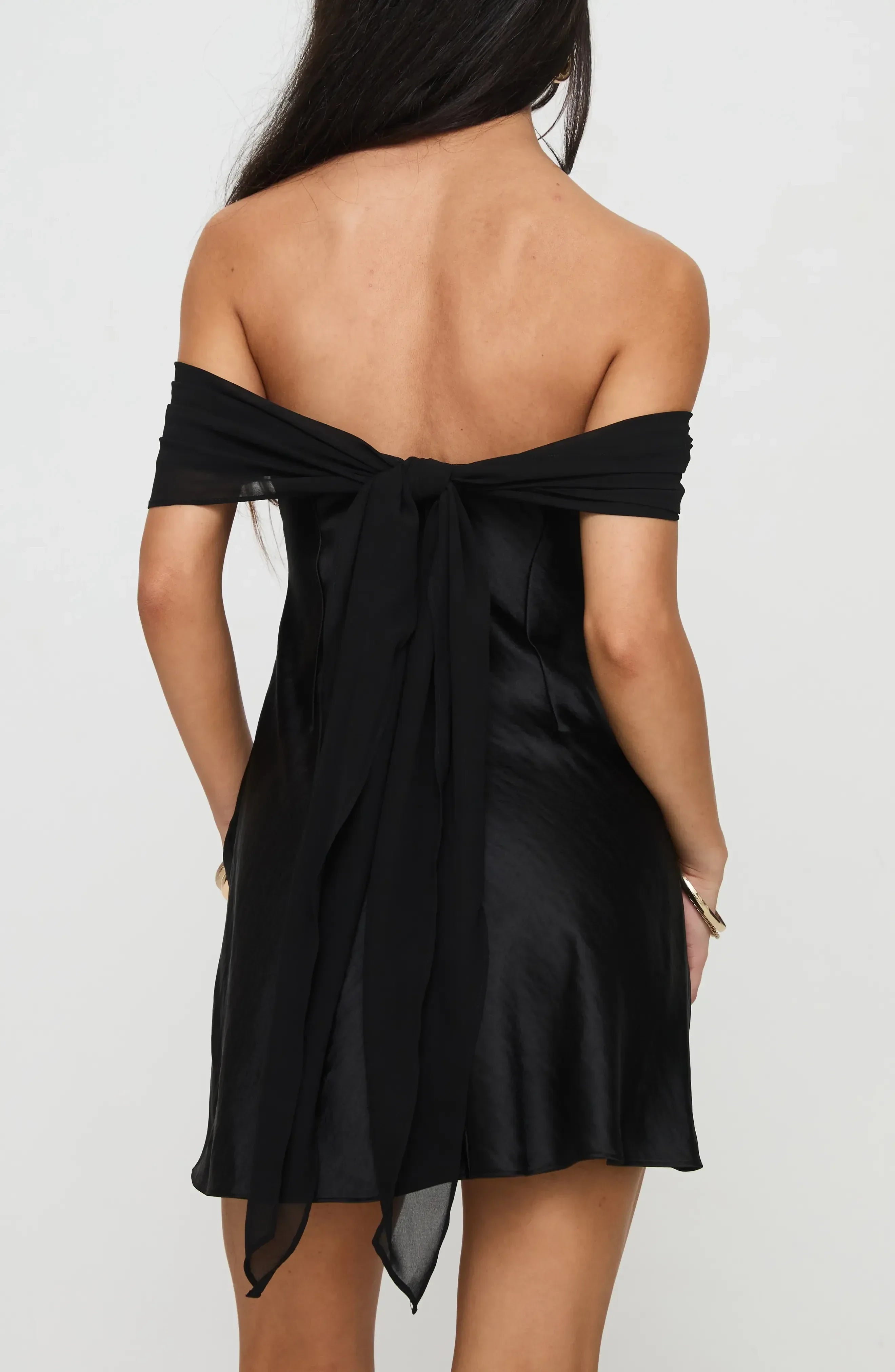 Unique A Line Off Shoulder Short Sleeve Bow Back Short Homecoming Dress