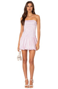 Unique A Line Strapless Sleeveless Lace Up Back Short Homecoming Dress