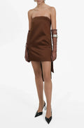 Unique Strapless Asymmetrical Sleeveless Zip Back Short Length Homecoming Dress