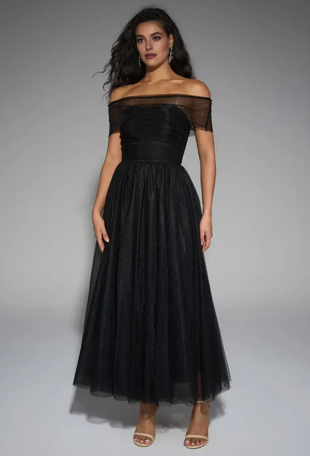 Unique A-Line Straight Neck Sleeveless Backless Ankle Length Prom Dress